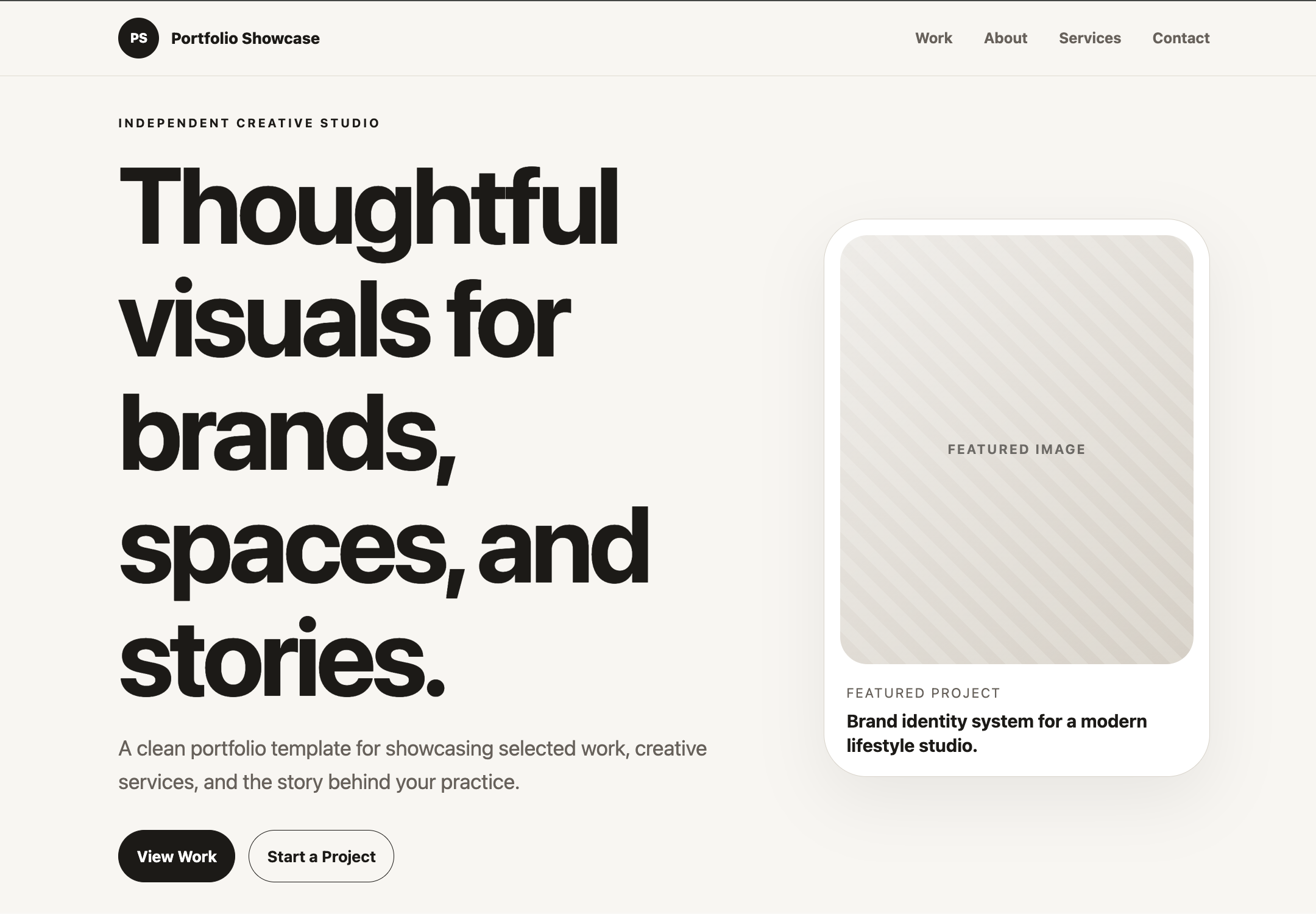 Portfolio showcase template preview